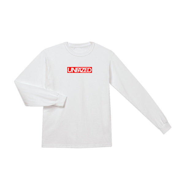 Unfazed - Box Logo Long Sleeve (White)