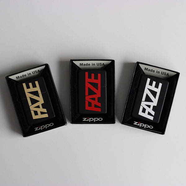 Unfazed - FAZE Zippo Lighter - Matte Black/Gold, Aluminum, or Red